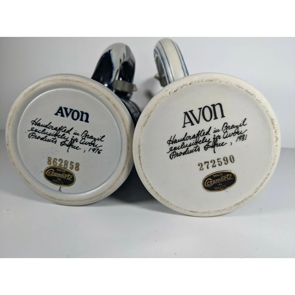 Avon Vintage Beer Steins Wild Country Flying Classics Ceramarte Brazil Set of 2